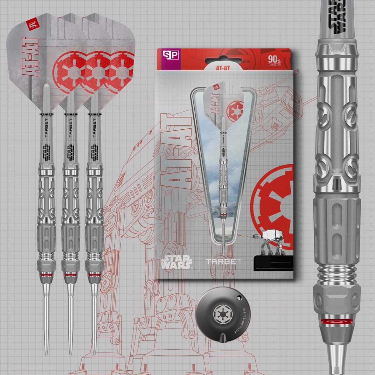 Target Darts Star Wars AT-AT 90% SP Steel Tip Darts 23 grams