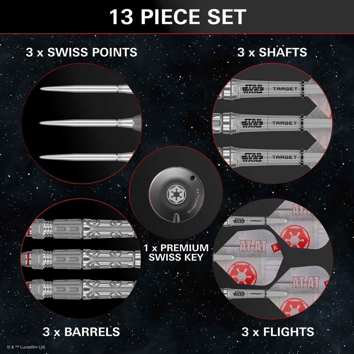 Target Darts Star Wars AT-AT 90% SP Steel Tip Darts 23 grams