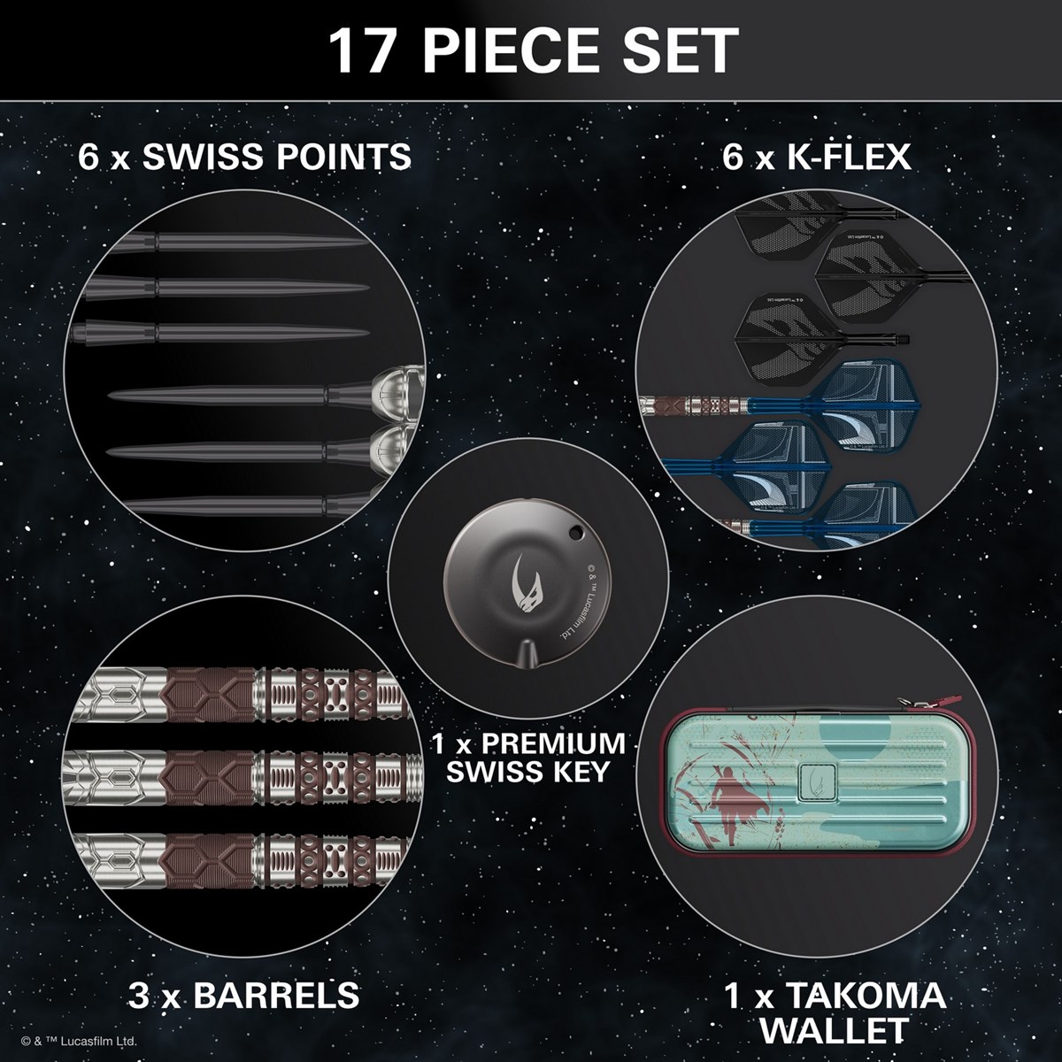Target Darts Star Wars Mandalorian 95% Tungsten SP Steel Tip Darts 24 grams