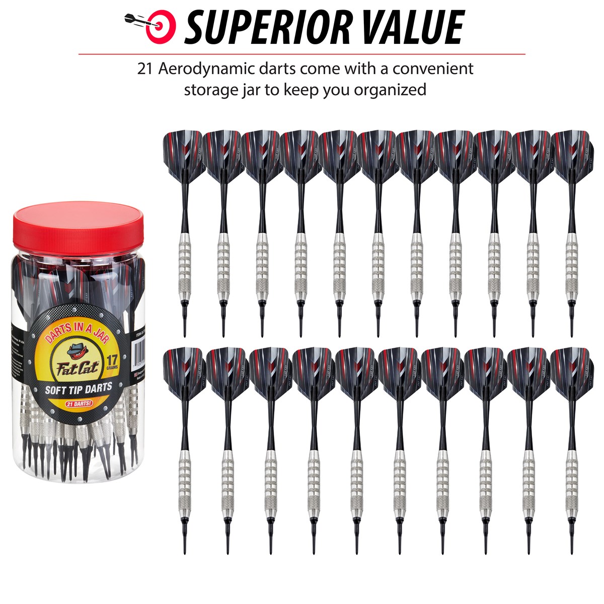 GLD Soft Tip Darts in a Jar 17 grams (21 darts)