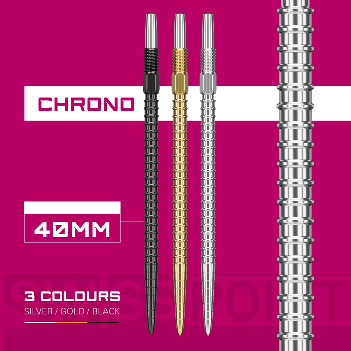 Target Darts Chrono Swiss Point - Silver 40mm