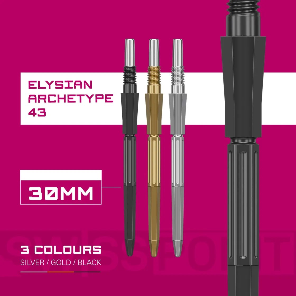 Target Darts Elysian Archetype 43 Swiss Point - Black 30mm