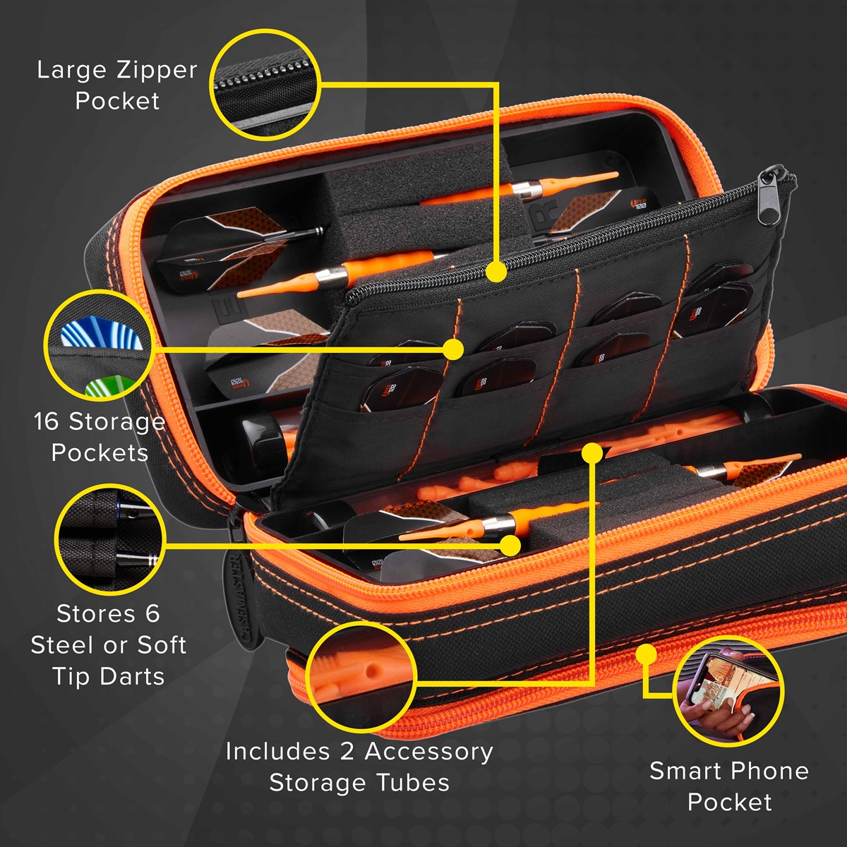 GLD Casemaster Plazma Pro Dart Case - Orange