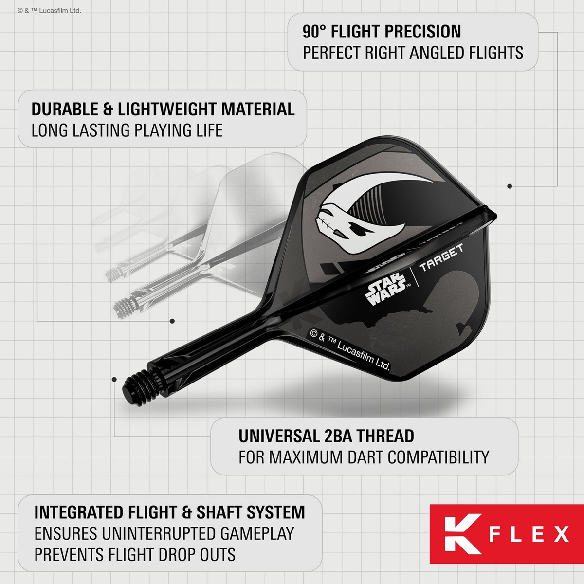 Target Darts Star Wars K-Flex System - No 6 Shape / Intermediate (26mm) - Mandalorian