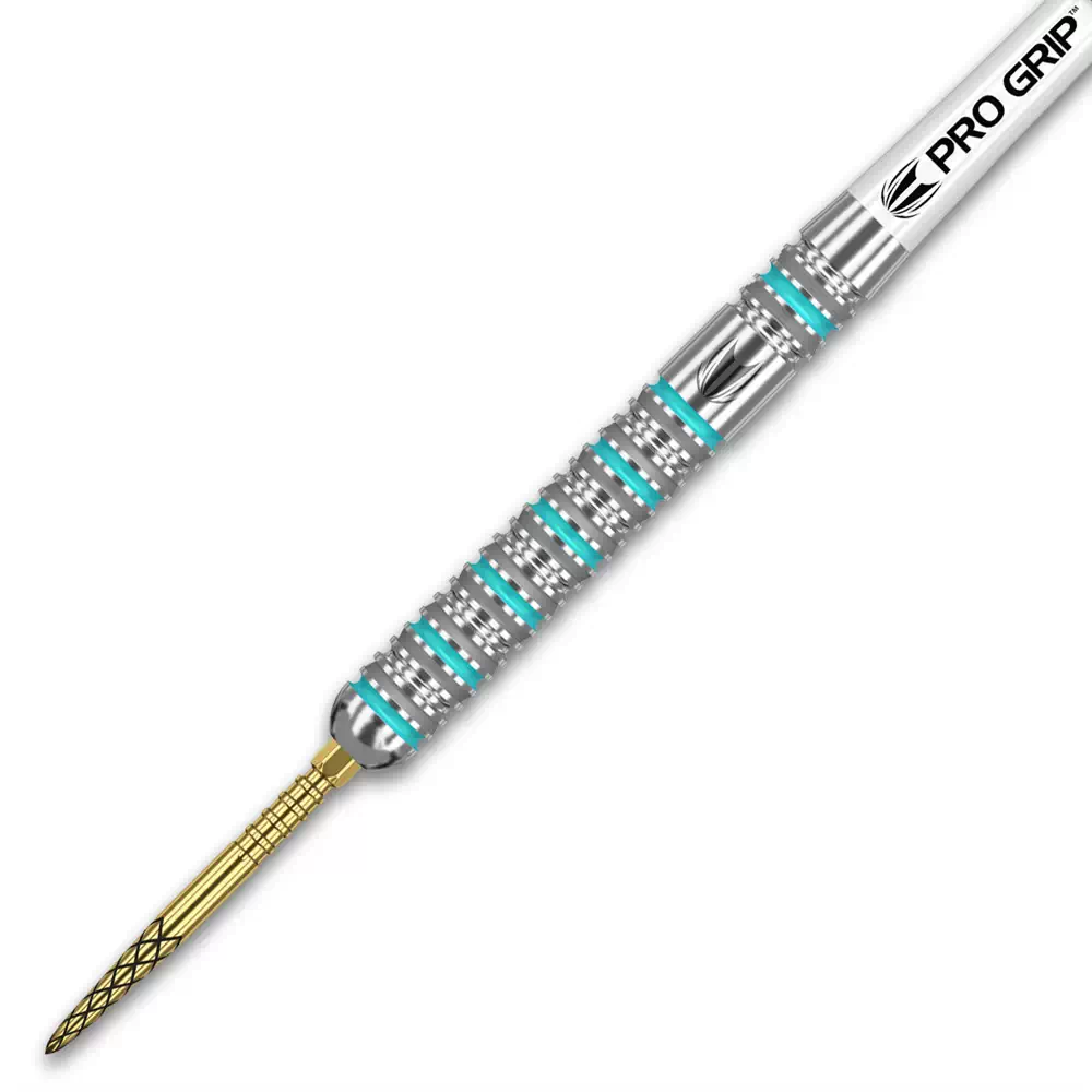 Target Darts Unisex 90% Target Darts Rob Cross Gen 2 23G 90 Tungsten Swiss Point Steel Tip Darts Set, Zilver, Aqua en Wit, 23G UK Target Darts Unisex 90% Target Darts Rob Cross Gen 2 23G 90 Tungsten Swiss Point Steel Tip Darts Set, Zilver, Aqua en Wit, 23G UK